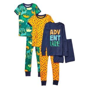 NWT 6 pieces Safari Kid Pajama Set Snug Fit 100% Cotton Sz Xs Sz 4